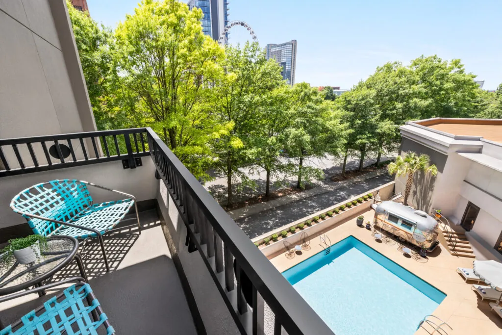 ATLSS 2 double beds balcony pool view scaled