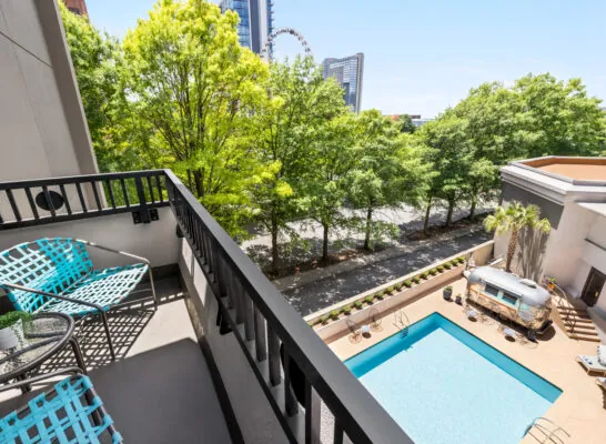 ATLSS 2 double beds balcony pool view scaled
